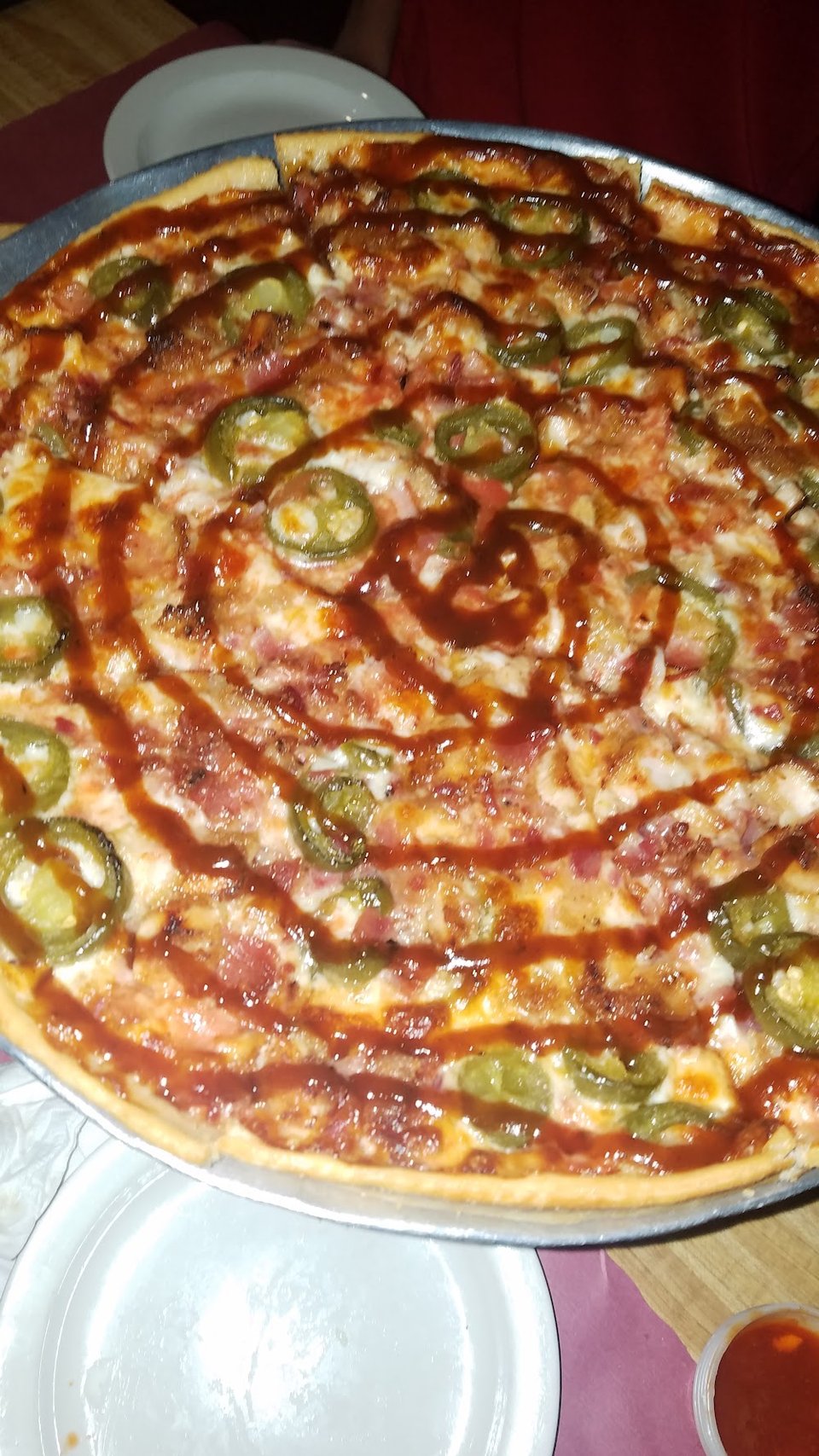Chicken Barbecue Hot Pepper Pizza